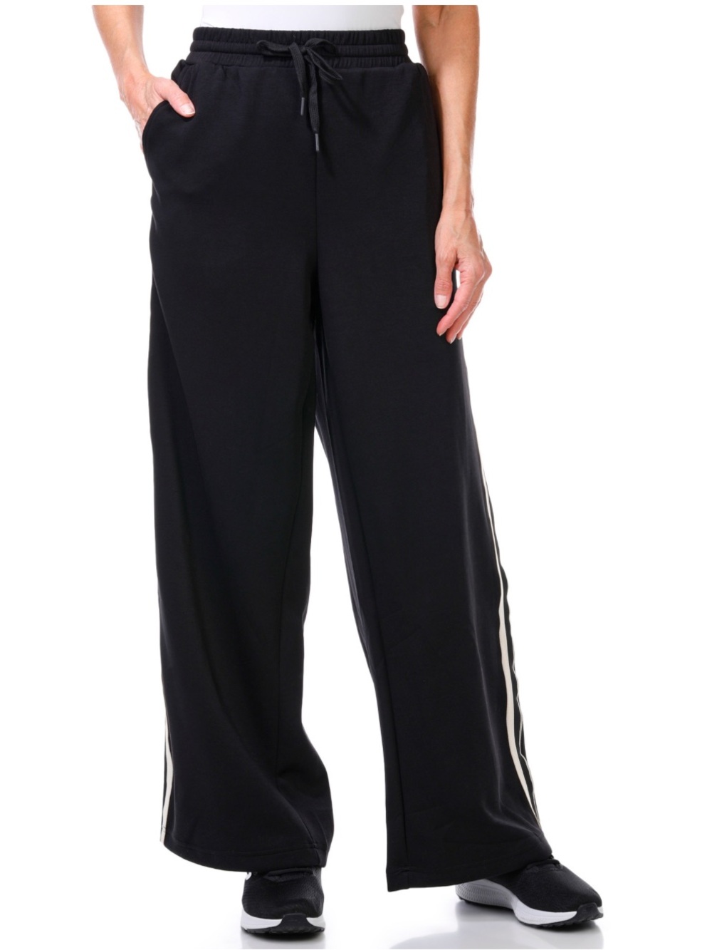 NWT Bunulu Black Womens Wide Leg Pants Size L